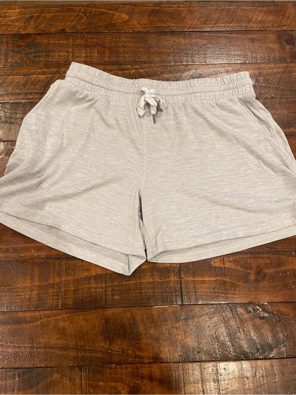 Pacific Trail Light Gray Athletic Lounge Shorts with Drawstring